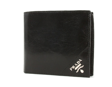 プラダ VITELLO SHINE 二つ折財布 ブラック 2M0738