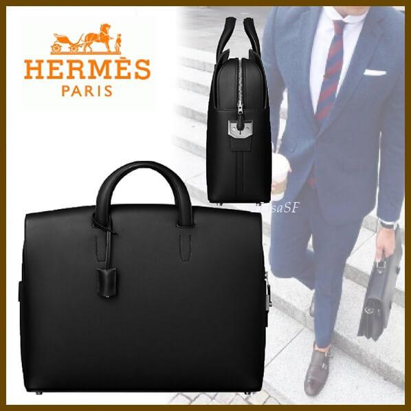 エルメス　 Cityhall 38 briefcase☆noir・veau Sombrero2010120041