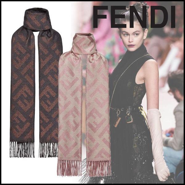 FENDI 20AW FFモチーフ シルク & ビスコース スカーフ 2色  201020C05