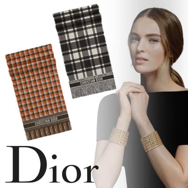 Dior CHECKNDIOR スカーフ ウール チェック ストール 2色   201020C08
