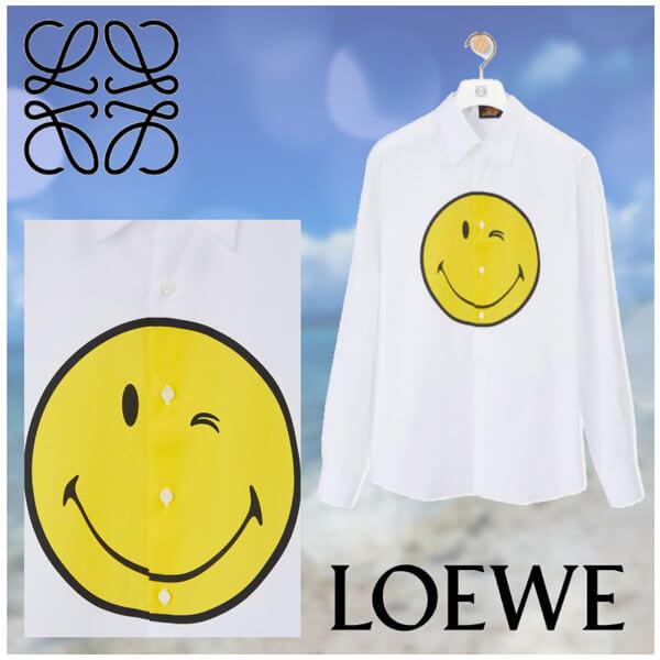 20SS新作【LOEWE】ロエベ Tシャツ 偽物 スマイリーワールド Tシャツ (コットン) H616337W01